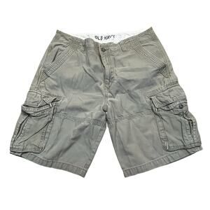 Old Navy Cargo Shorts Mens 33 Gray Utility Pocket Casual Outdoors Hiking